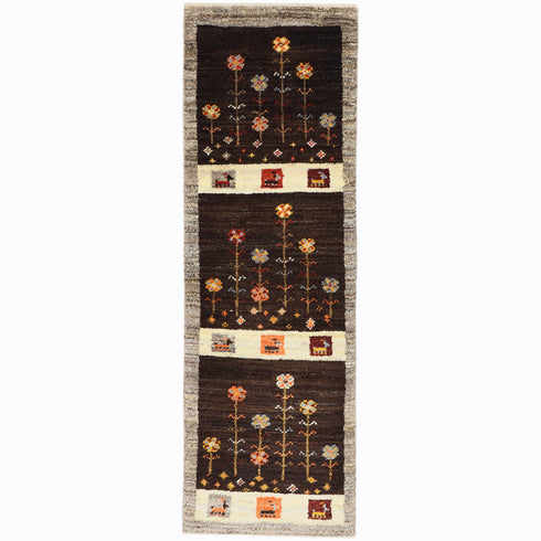 ギャッベ絨毯「かわいいお花」10122982【150×49】