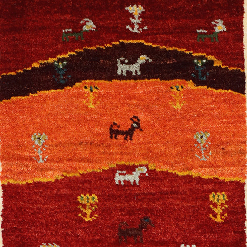 ギャッベ絨毯「夕暮れの風景」10122990【144×51】