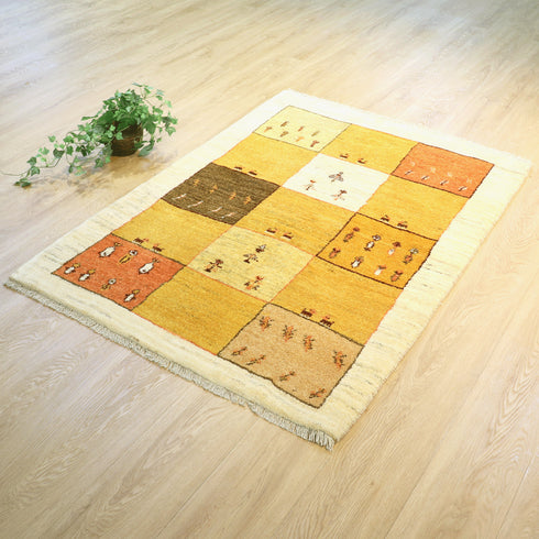 ギャッベ絨毯「秋の公園」10123124【142×102】