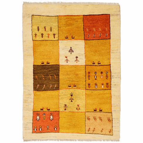 ギャッベ絨毯「秋の公園」10123124【142×102】