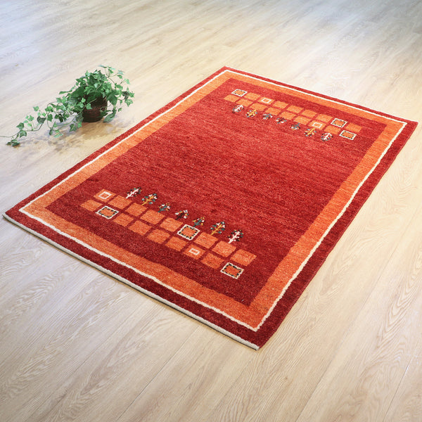 ギャッベ絨毯「チェス?」10123152【150×103】