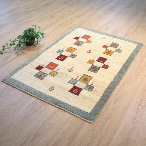 ギャッベ絨毯「プランターがいっぱい」10135824【145×99】