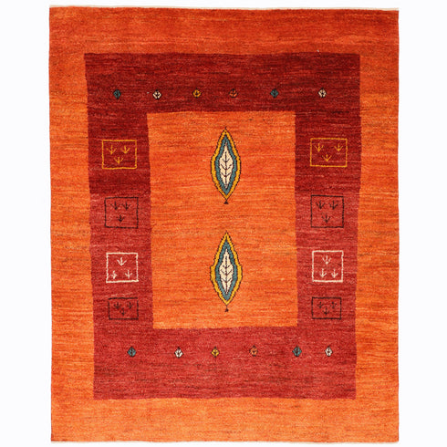 ギャッベ絨毯「葉っぱのような糸杉」10135976【190×153】