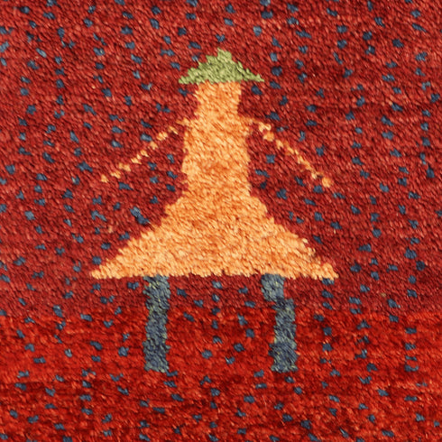 ギャッベ絨毯「女の子がステキ」10139346【189×130】