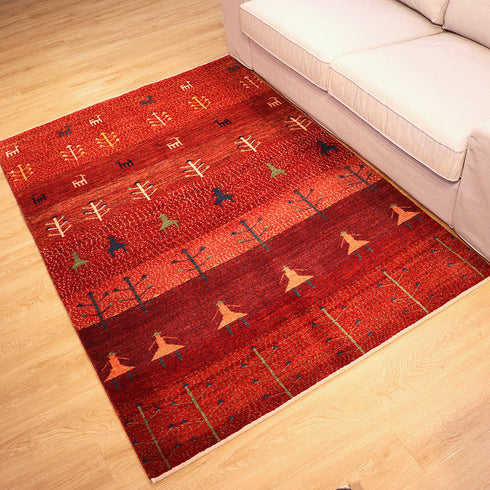 ギャッベ絨毯「女の子がステキ」10139346【189×130】