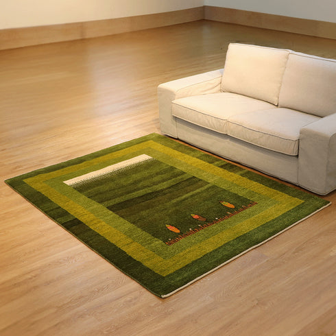 ギャッベ絨毯「ステキなお庭」10145839【204×152】