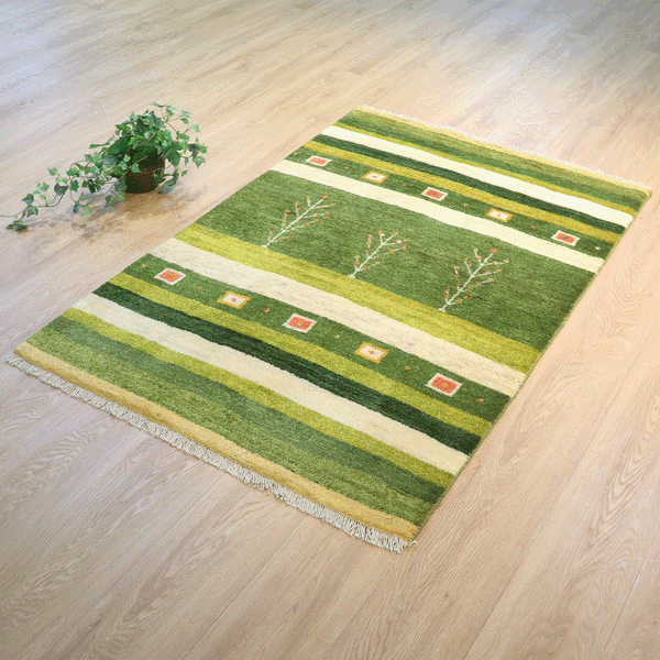 ギャッベ絨毯「春の散歩道」10146461【150×98】