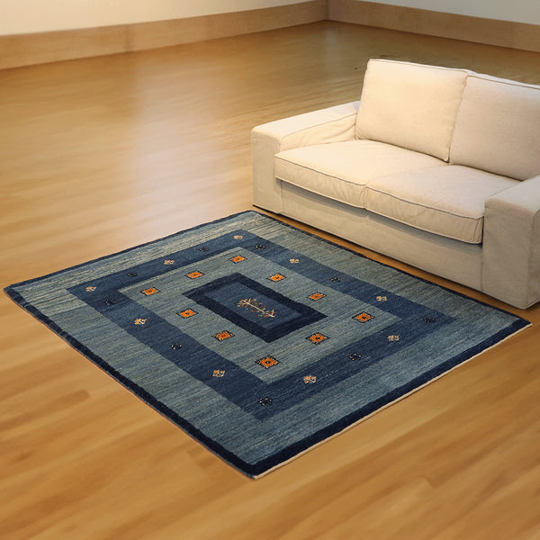 ギャッベ絨毯「たくさんの枠」10146675【201×153】