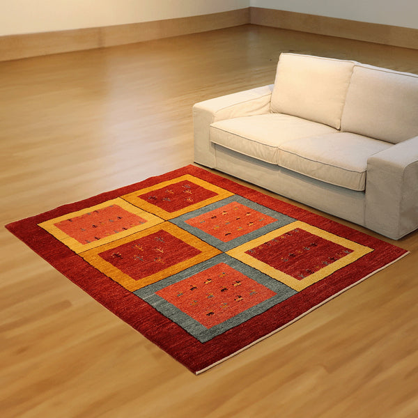 ギャッベ絨毯「花壇のよう」10148138【206×153】