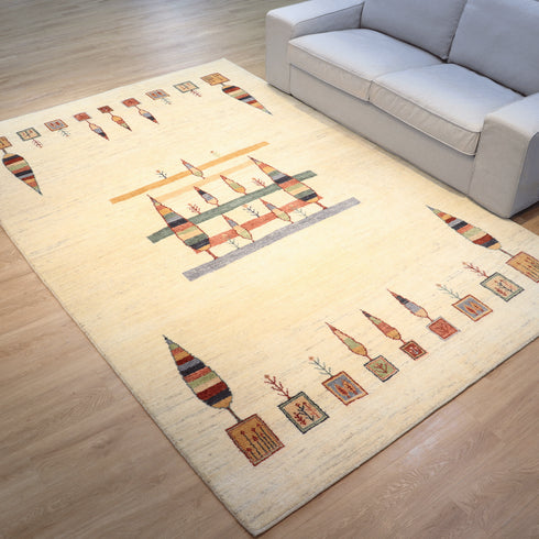 ギャッベ絨毯「ステキなプランター」10149534【293×195】