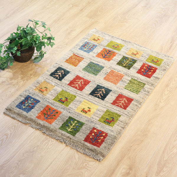 ギャッベ絨毯「整列!」10150014【90×58】