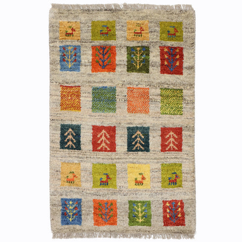 ギャッベ絨毯「整列!」10150014【90×58】