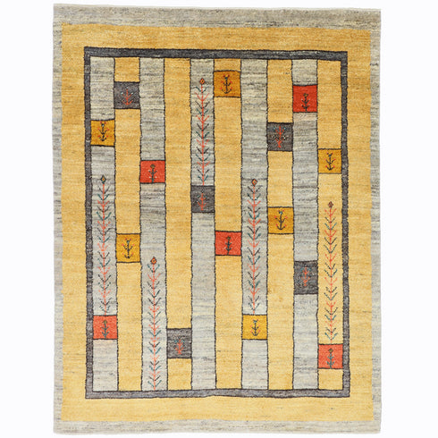 ギャッベ絨毯「あみだくじ?」10154167【197×152】