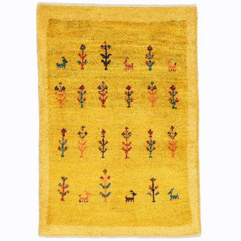 ギャッベ絨毯「羊さんのかくれんぼ」10154266【88×60】