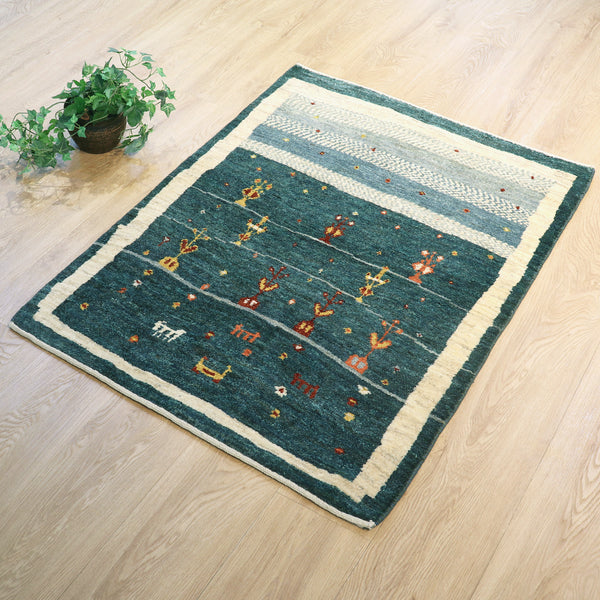 ギャッベ絨毯 「冬の夜空」10166485【115×85】