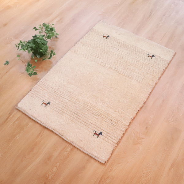 ギャッベ絨毯 「しっぽが!」 8225364【122×81】