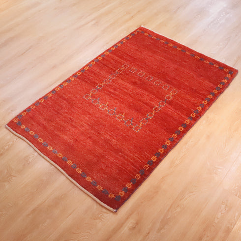 ギャッベ絨毯「手つなぎ四角形」8336263【155×100】