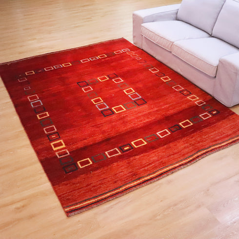 ギャッベ絨毯「四角の詩 」 8346339【261×190】