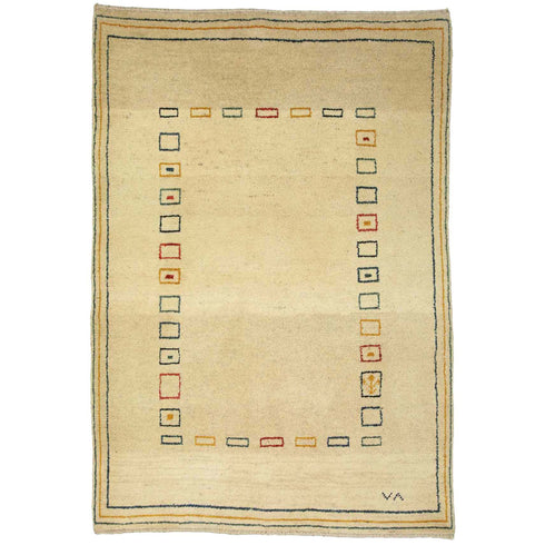 ギャッベ絨毯 「お花が一つ」 8413854【148×102】