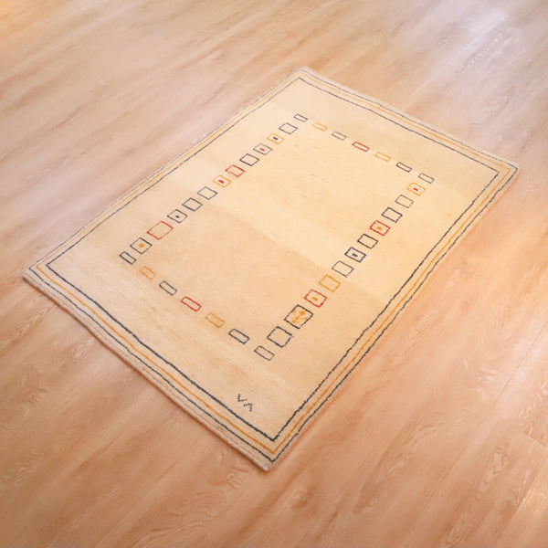 ギャッベ絨毯 「お花が一つ」 8413854【148×102】