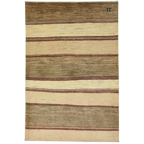 ギャッベ絨毯「ステキな色合いのボーダー模様」8416774【156×105】