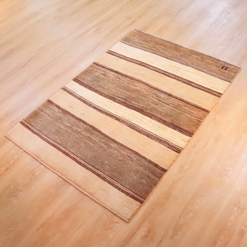 ギャッベ絨毯「ステキな色合いのボーダー模様」8416774【156×105】