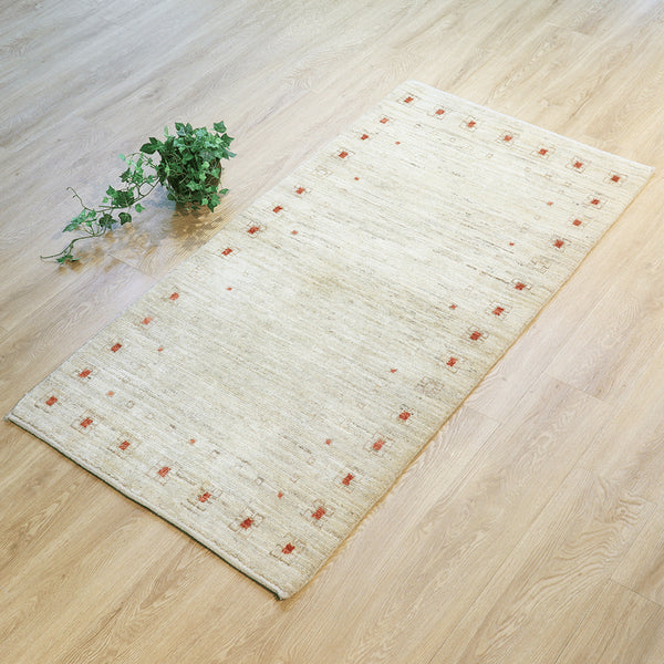 ギャッベ絨毯「余白に灯る、土の詩」8422156【159×82】