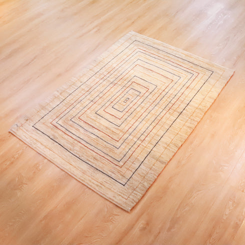 ギャッベ絨毯 「一点透視法?」 8424842【150×107】