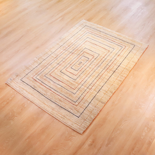 ギャッベ絨毯 「一点透視法?」 8424842【150×107】