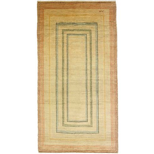 ギャッベ絨毯「虹色の枠」8435401【197×103】