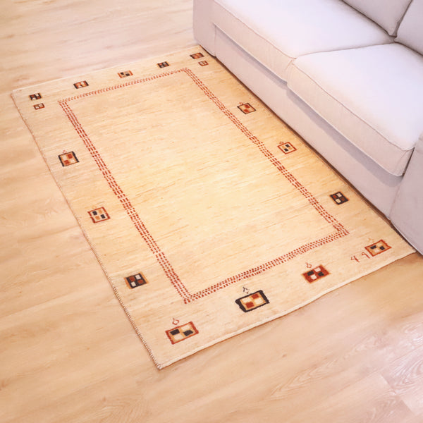 ギャッベ絨毯「四角の上がかわいい」8437158【174×109】