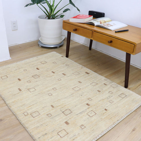 ギャッベ絨毯「散りばめられた四角形」861438【110×77】