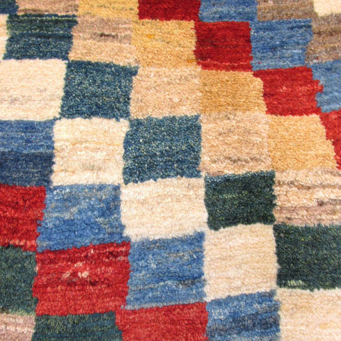 ギャッベ絨毯 「いろの市松帖」 8802402【117×79】