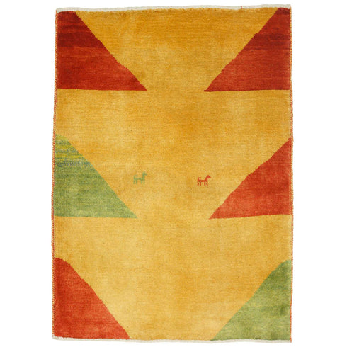 ギャッベ絨毯 「直角二等辺三角形」 8919936【114×83】