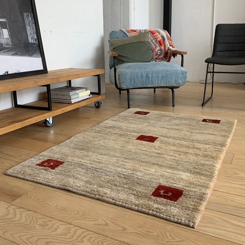 ギャッベ絨毯「サイコロの5?」9005842【143×92】