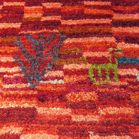 ギャッベ絨毯「赤レンガ風?」9112819【121×76】