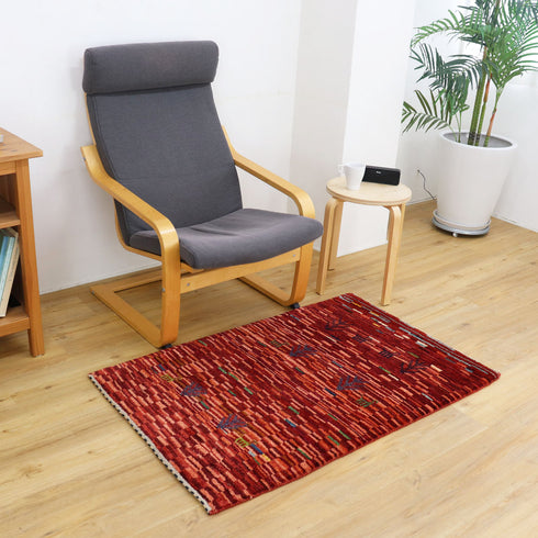 ギャッベ絨毯「赤レンガ風?」9112819【121×76】