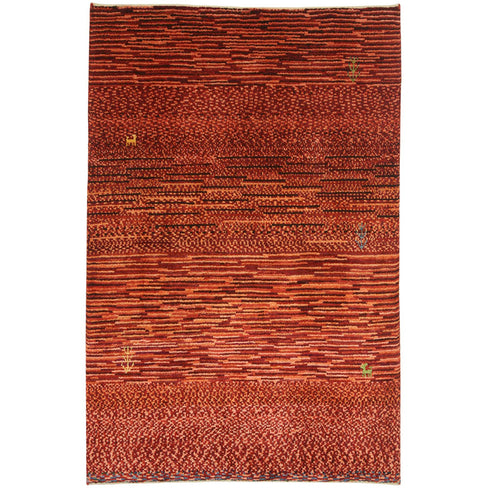 ギャッベ絨毯「色んな赤色」9112828【147×97】