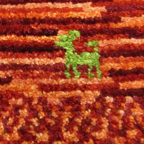 ギャッベ絨毯「色んな赤色」9112828【147×97】