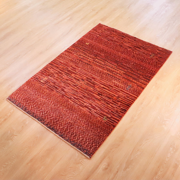 ギャッベ絨毯「色んな赤色」9112828【147×97】