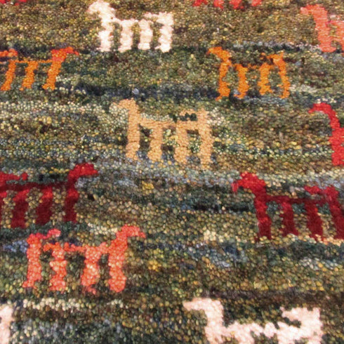 ギャッベ絨毯 「ヤギさんがいっぱい」 9119061【88×59】