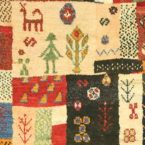 ギャッベ絨毯 「パッチワーク」 9119582【138×84】