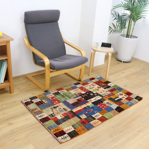 ギャッベ絨毯 「パッチワーク」 9119582【138×84】