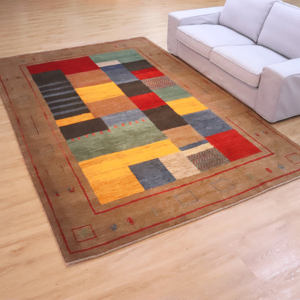 ギャッベ絨毯「テトリス?」9126787【310×206】