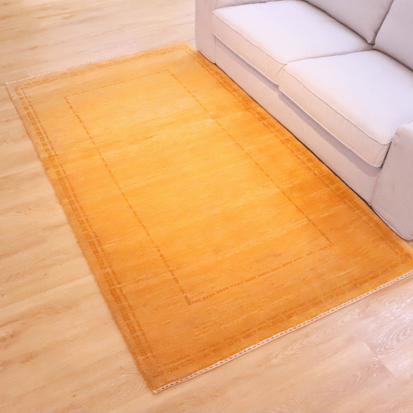 ギャッベ絨毯「陽だまりのような黄色」912716【213×124】