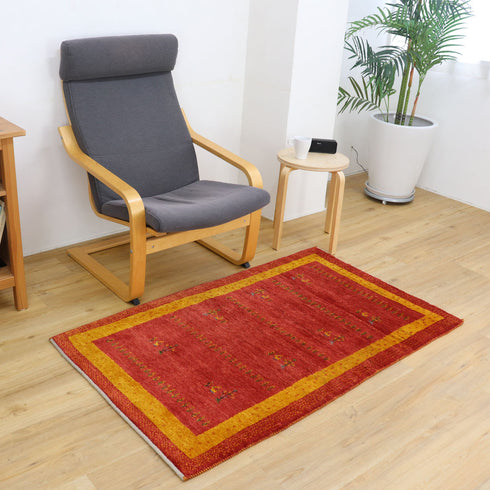 ギャッベ絨毯「ドット柄が優しい」9129809【145×86】