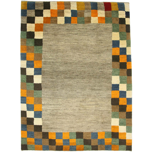 ギャッベ絨毯「市松模様のゆらぎ」9130583【218×160】