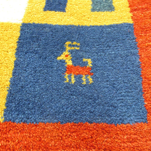 ギャッベ絨毯「カラフルな枠」9133137【295×206】