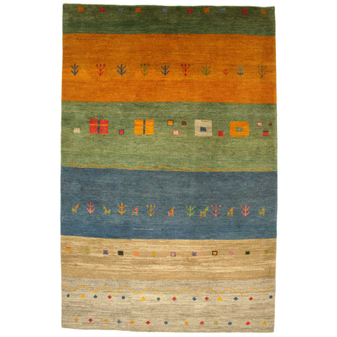 ギャッベ絨毯「優しい色合い」9133204【295×193】