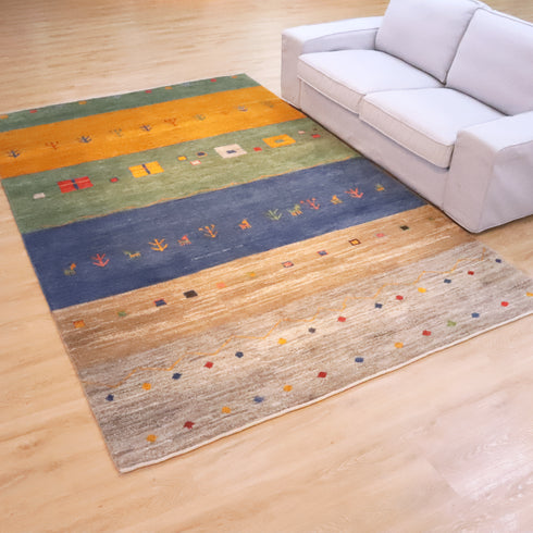 ギャッベ絨毯「優しい色合い」9133204【295×193】